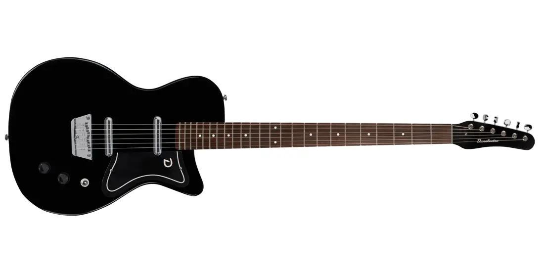 56 Baritone Single Cutaway Electric Guitar with Dolphin Headstock - Black