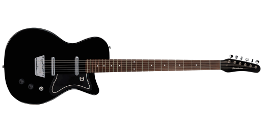 56 Baritone Single Cutaway Electric Guitar with Dolphin Headstock - Black