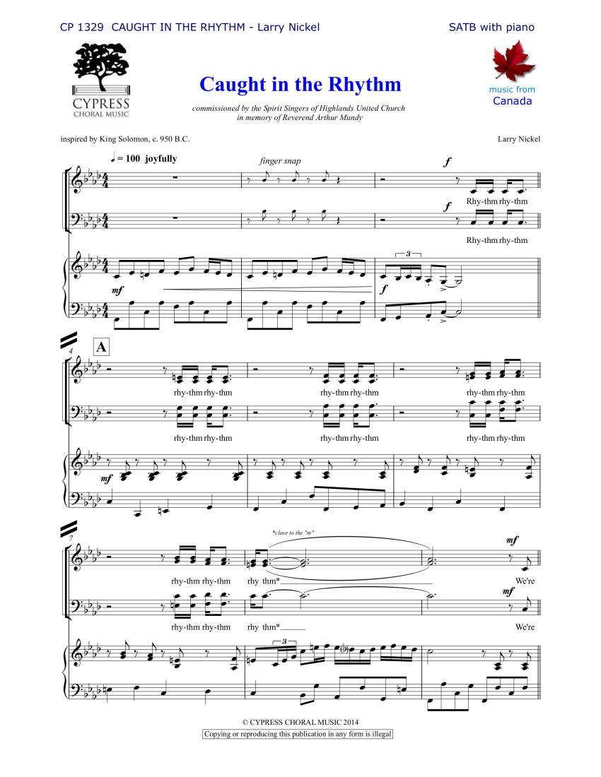 Caught in the Rhythm - Nickel - SATB