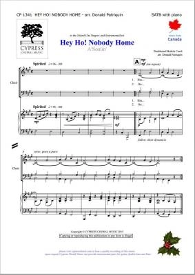 Cypress Choral Music - Hey Ho, Nobody Home - Patriquin - SATB