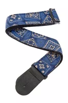 Woven Guitar Strap, Bandana Blue