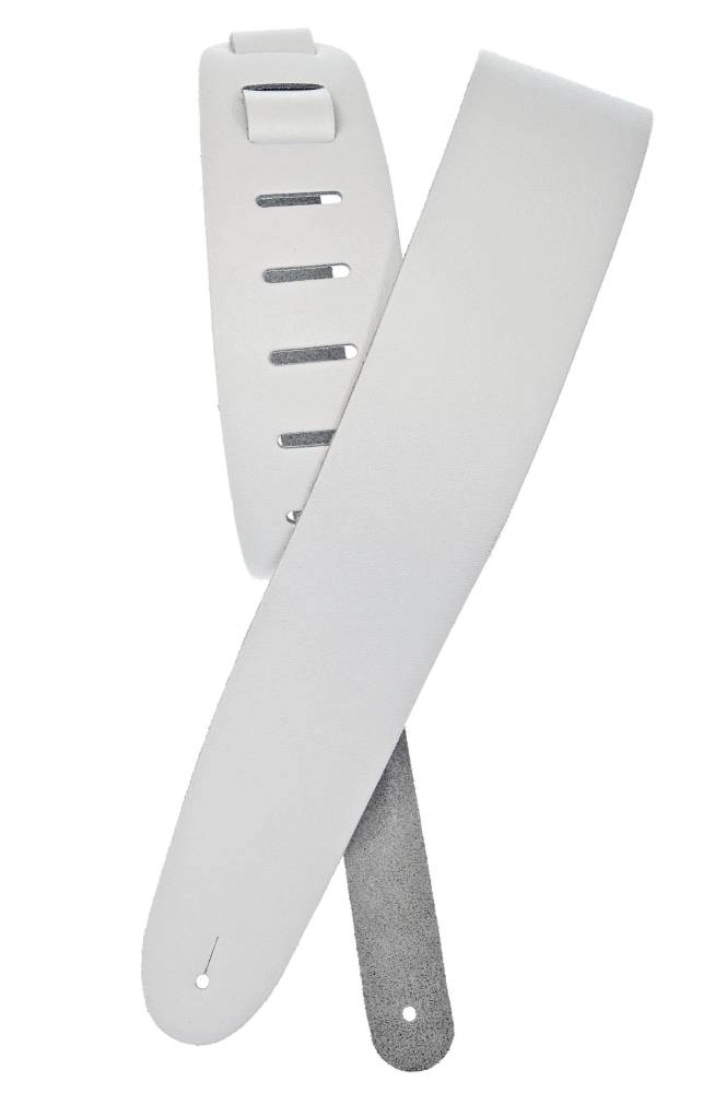 Basic Classic Leather Guitar Strap, White