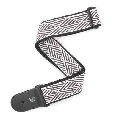 2\'\' Guitar Strap, African Geometric, - Cream, by D\'Addario