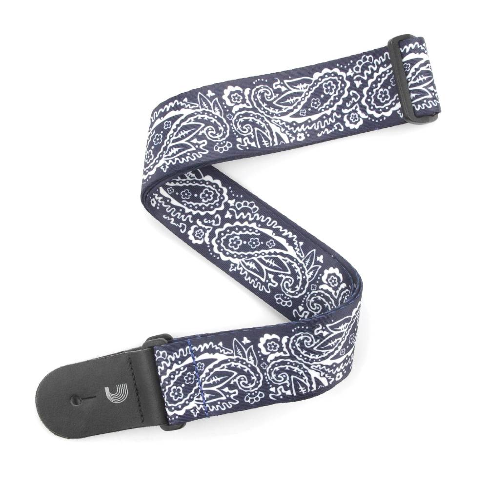 2\' Woven Guitar Strap, Paisley - Blue, by D\'Addario