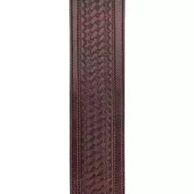 2.5\' Leather Guitar Strap, Embossed Weave - Brown, by D\'Addario