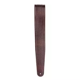 2.5\' Leather Guitar Strap, Embossed Weave - Brown, by D\'Addario