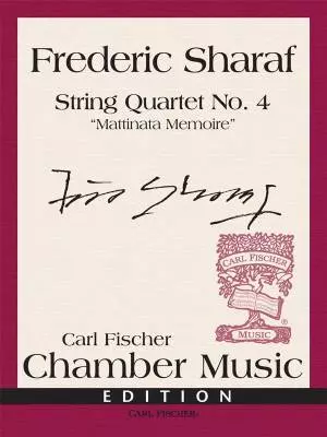 String Quartet No. 4 \'\'Mattinata Memoire\'\' - Sharaf - Score/Parts