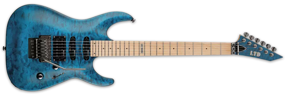 LTD MH-103 Quilted Maple Electric Guitar - See Thru Blue