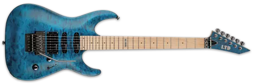 LTD MH-103 Quilted Maple Electric Guitar - See Thru Blue