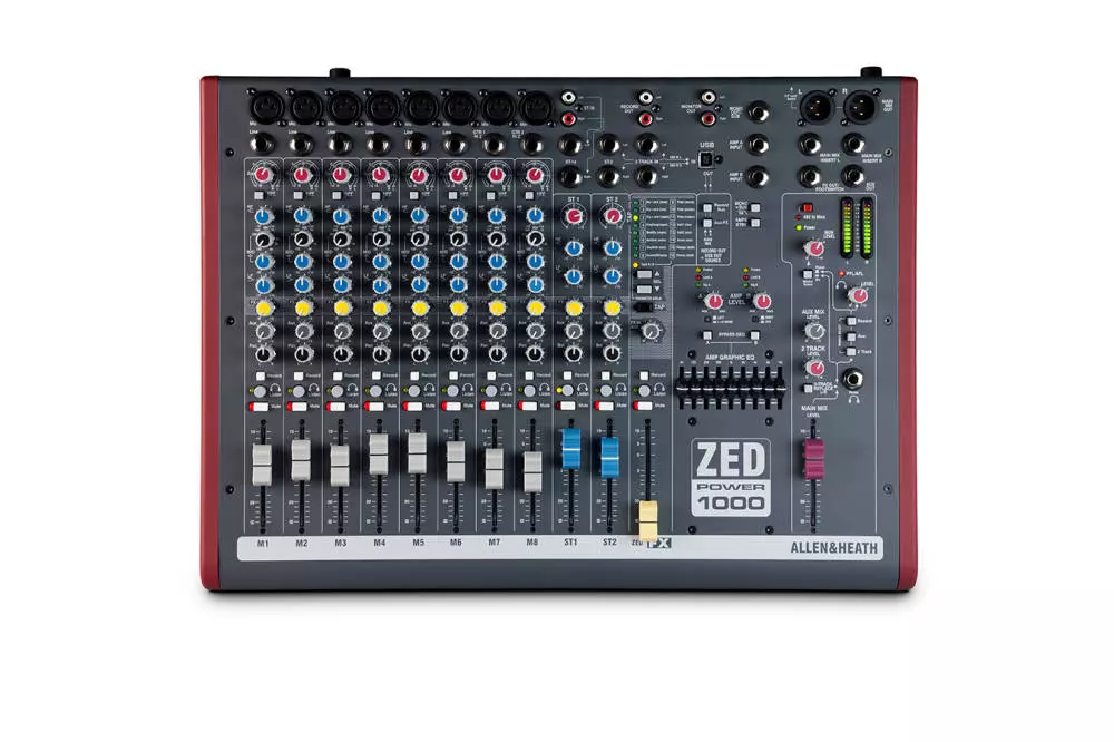 2x500 Watt Powered Mixer w/ 8 Mic Inputs