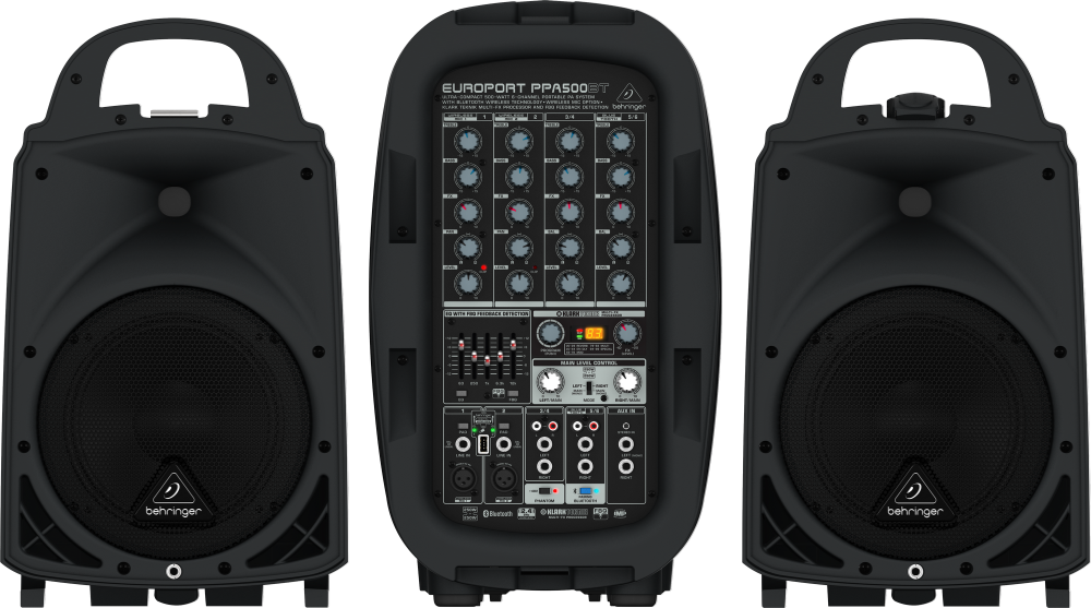 500W 6-Channel Portable PA System with FX and Bluetooth