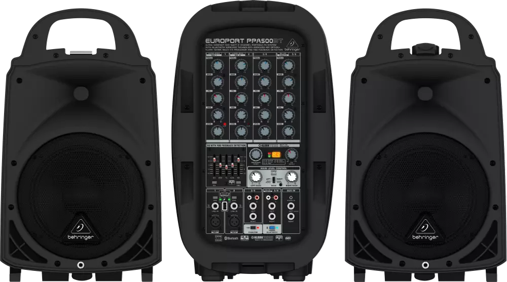 500W 6-Channel Portable PA System with FX and Bluetooth