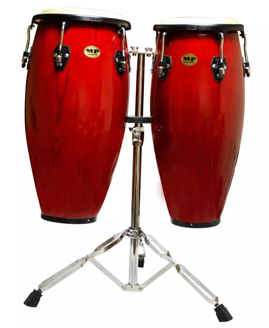 Conga Set 10 & 11\'\' with Stand - Red Wood