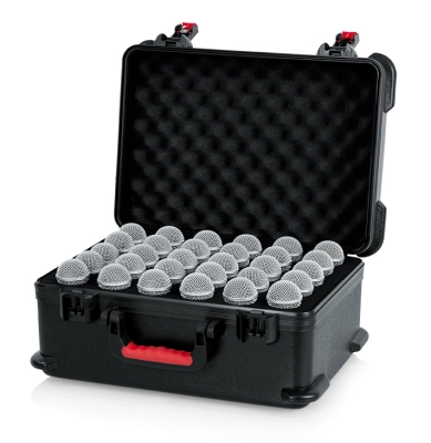 ATA Molded Case w/ Drops for 30 Mics; TSA Latches