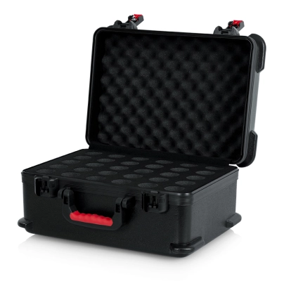 ATA Molded Case w/ Drops for 30 Mics; TSA Latches