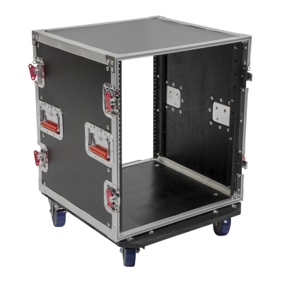 12U, Standard Audio Road Rack Case w/ Casters