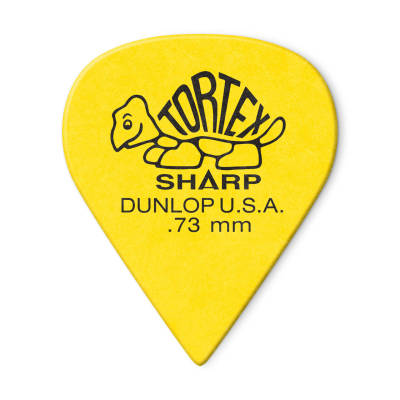 Dunlop - plectre de guitare Sharp Tortex Jaune 0,73mm (12/Pack)