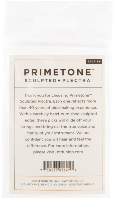 Primetone Standard Sculpted Plectra Picks with Grip (3 Pack) - 0.88mm