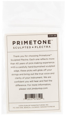 Primetone Standard Sculpted Plectra Picks with Grip (3 Pack) - 0.96mm