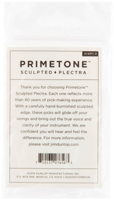 Primetone Standard Sculpted Plectra Picks with Grip (3 Pack) - 1.3mm