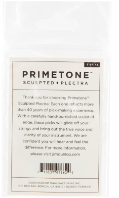 Primetone Standard Sculpted Plectra Picks Player Pack (3 Pack) - 0.73mm