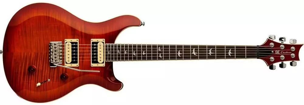 SE Custom 24 30th Anniversary Flame Top Electric Guitar - Cherry Sunburst