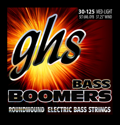 GHS Strings - Jeu de 6 cordes Bass Boomers  filet rond pour basse  diapason long (calibres petits-moyens)