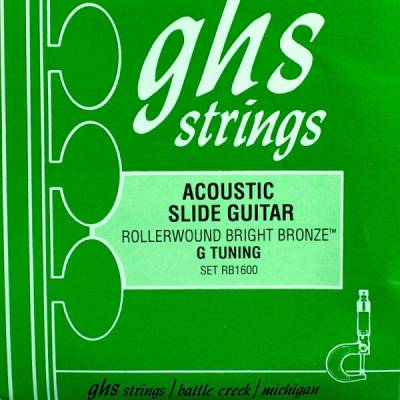 GHS Strings - Bright Bronze Rollerwound  Acoustic Slide Guitar Strings - G Tuning