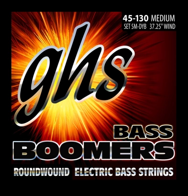 GHS Strings - Bass Boomers Roundwound - Long Scale 5 Bass Strings - Medium