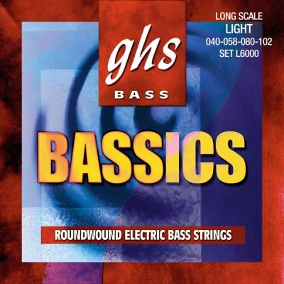 GHS Strings - Bassics Roundwound Nickel and Steel Bass Strings - Light