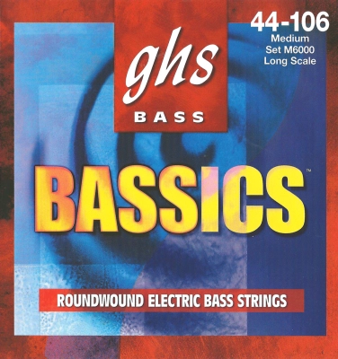 GHS Strings - Bassics Roundwound Nickel and Steel Bass Strings - Medium