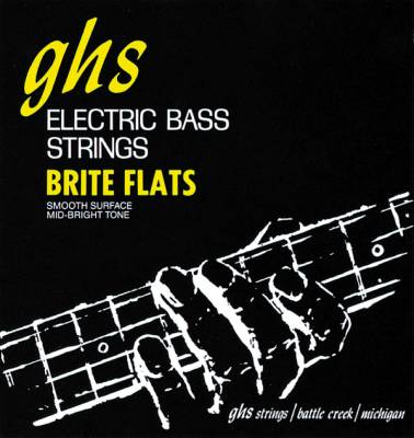 GHS Strings - Brite Flats Electric Bass Strings (38 Winding) - Long Scale Plus, Light