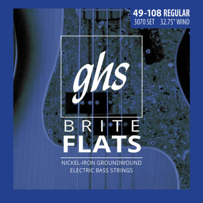 GHS Strings - M3070 Brite Flats Electric Bass Strings - Short Scale, Regular
