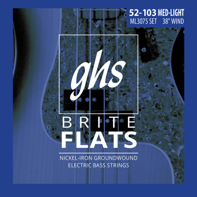 Brite Flats Electric Bass Strings  (38\'\' Winding) - Long Scale, Medium-Light