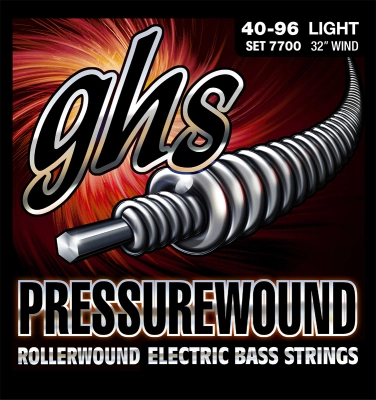 GHS Strings - 7700 Pressurewound Bass Strings Set, Short Scale - Light