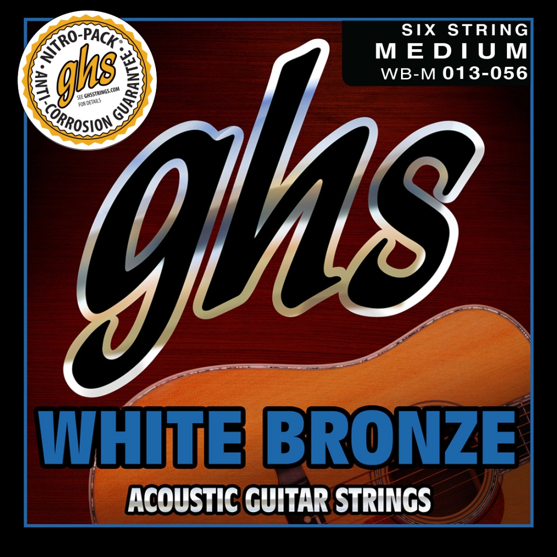 White Bronze Acoustic Electric Guitar Strings - Medium