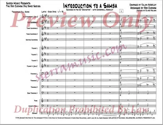 Introduction To A Samba - Adderley/Curnow - Jazz Ensemble - Gr. Medium