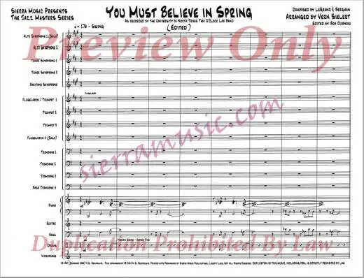 You Must Believe In Spring (Edited) - LeGrand/Bergman/Sielert - Gr. Medium-Advanced