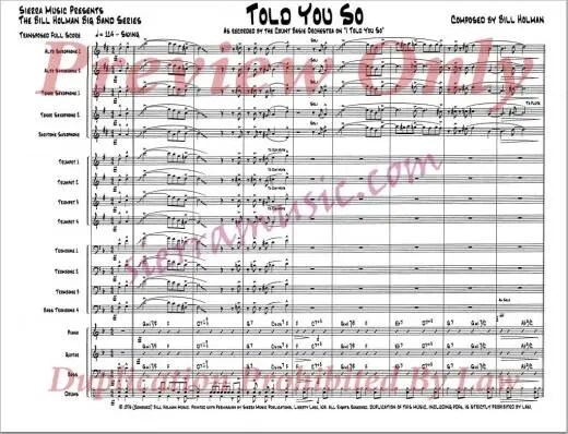 Told You So - Holman - Jazz Ensemble - Gr. Medium-Advanced