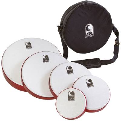 Toca Percussion - Freestyle Frame Drums, Set of 5 with Bag