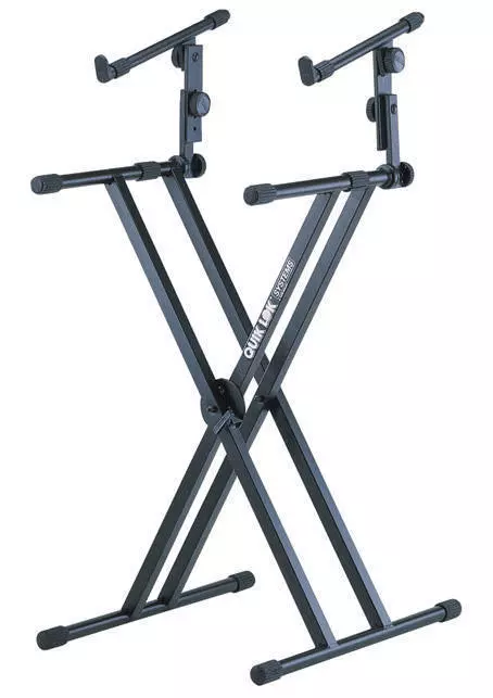 Double-Brace Keyboard Stand with Adjustable Second Tier