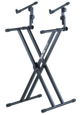 QuikLok - Double-Brace Keyboard Stand with Adjustable Second Tier