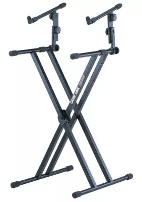 Double-Brace Keyboard Stand with Adjustable Second Tier