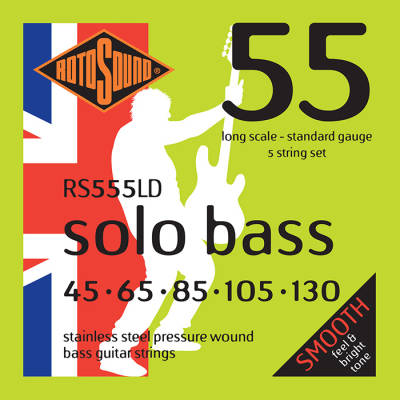 Rotosound - Solo Bass Pressure Wound Bass 5 String Set 45-130