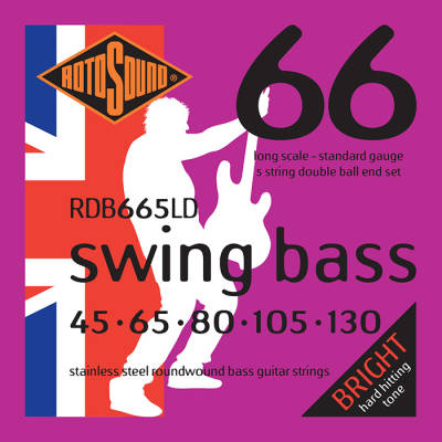 Rotosound - Stainless Steel Double Ball End Bass 5 String Set 45-130