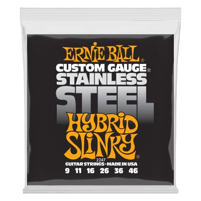 Ernie Ball - Stainless Steel Slinky Guitar Strings- Hybrid .009-.046