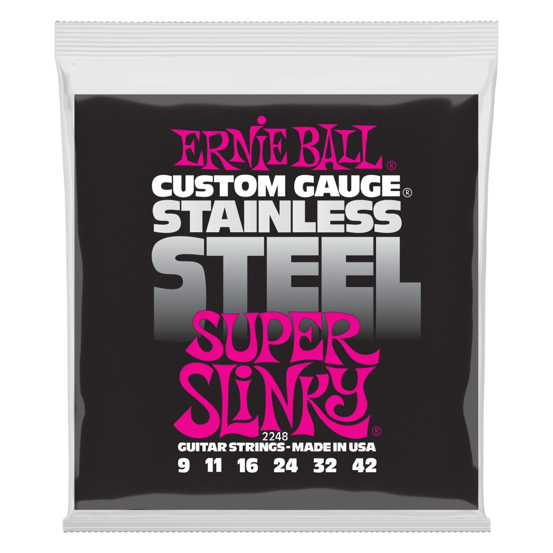 Super Slinky Stainless Steel Wound Electric Guitar Strings - 9-42