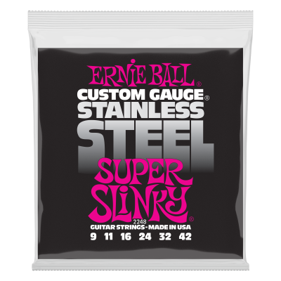 Ernie Ball - Super Slinky Stainless Steel Wound Electric Guitar Strings - 9-42