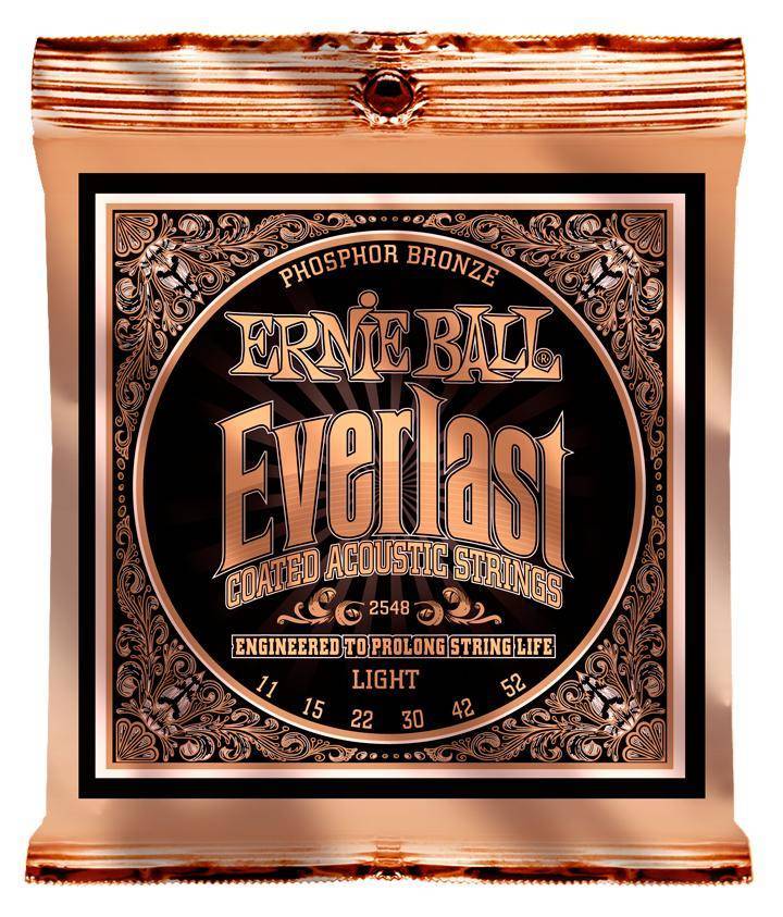 Everlast Coated Phosphor Guitar Strings - Light