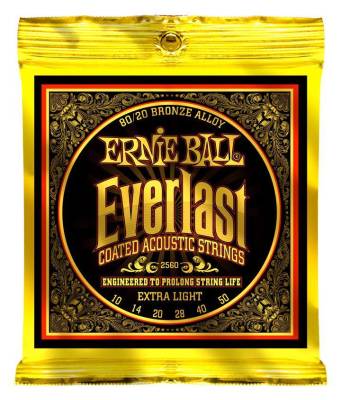 Everlast Coated 80/20 Guitar Strings - Extra Light
